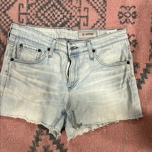 Ag Adriano Goldschmied Blue Jean Shorts Vintage Cut-Off Style